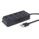 Gembird USB 2.0 Hub 4 Θυρών με σύνδεση USB-A και Εξωτερική Παροχή Ρεύματος